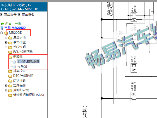 2014年日产奇骏风扇电路图