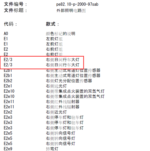 奔驰S350 日行灯电路图