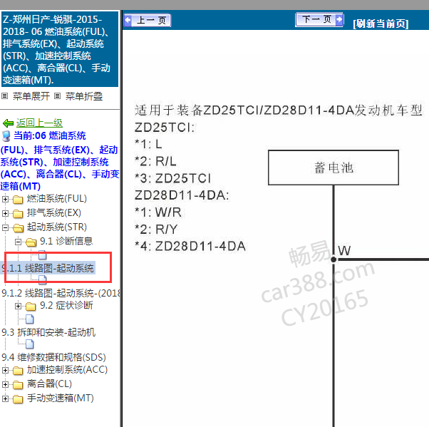 2015年锐骐起动系统电路图