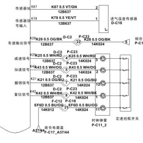 江铃2.4柴油发动机巡航电路图
