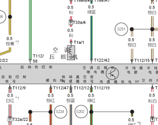 2017年北汽绅宝D50压缩机控制电路