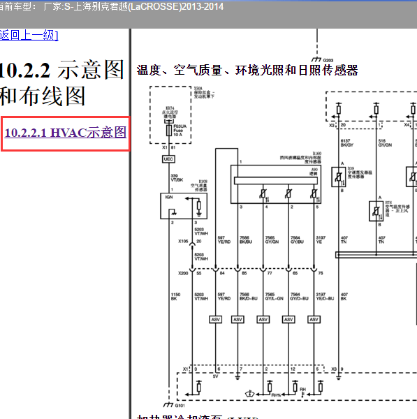 2014年别克君越空调系统电路图