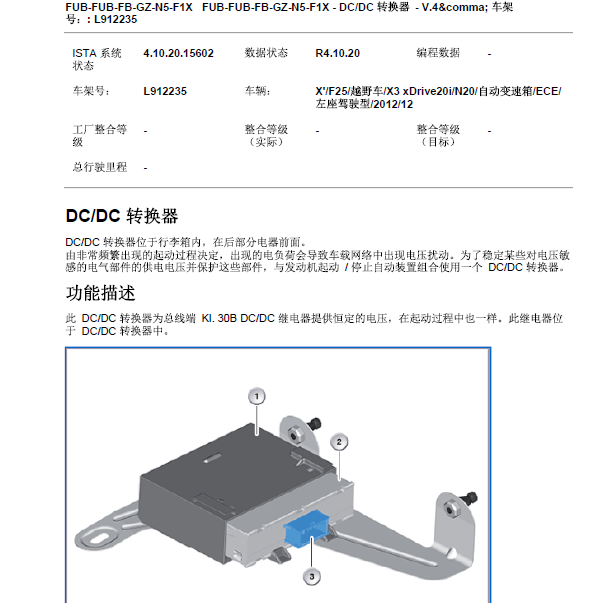 2012年宝马X3后备箱 VSU相关资料