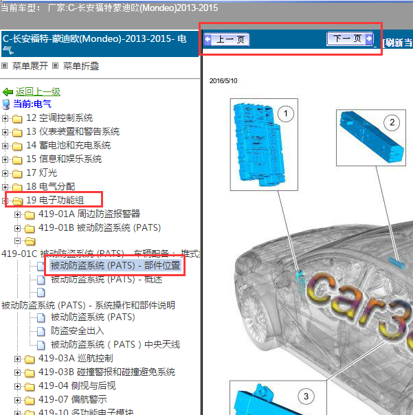 2013年蒙迪欧天线位置图