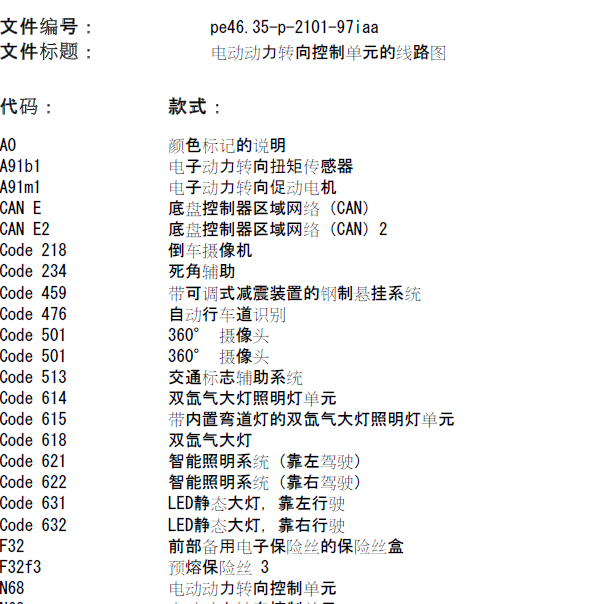 奔驰CLA200转向系统电路图