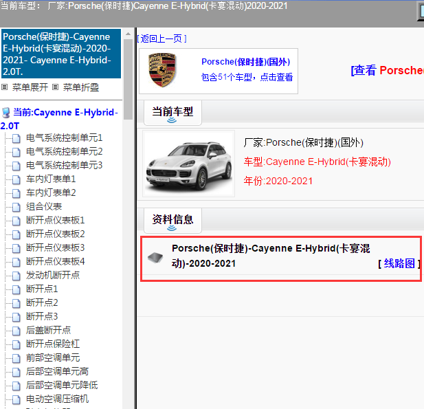 Porsche(保时捷)-Cayenne E-Hybrid(卡宴混动)-2020-2021[ 线路图 ]
