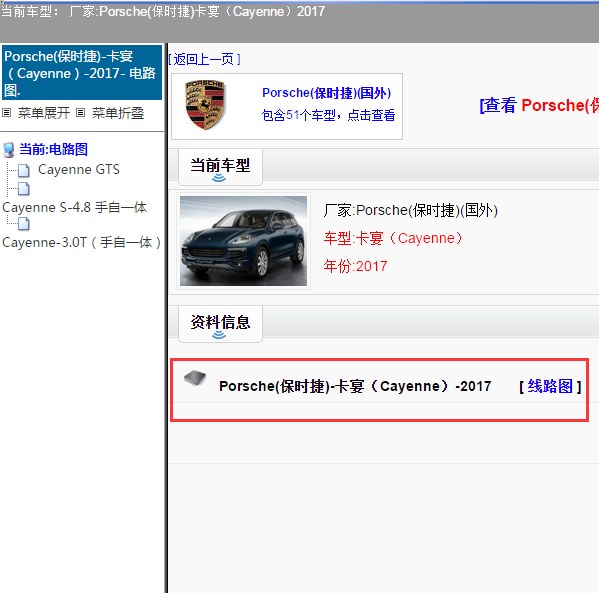 Porsche(保时捷)-卡宴（Cayenne）-2017[ 线路图 ]