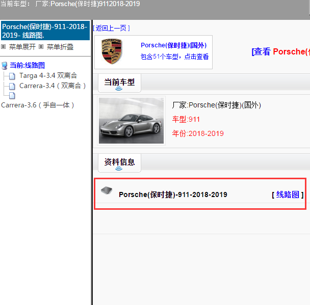 Porsche(保时捷)-911-2018-2019[ 线路图 ]