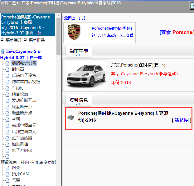 Porsche(保时捷)-Cayenne E-Hybrid(卡宴混动)-2016[ 线路图 ]