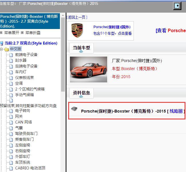 Porsche(保时捷)-Boxster（博克斯特）-2015[ 线路图 ]