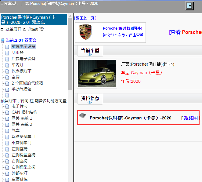 Porsche(保时捷)-Cayman（卡曼）-2020[ 线路图 ]