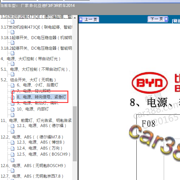 2014年F3转向灯电路图