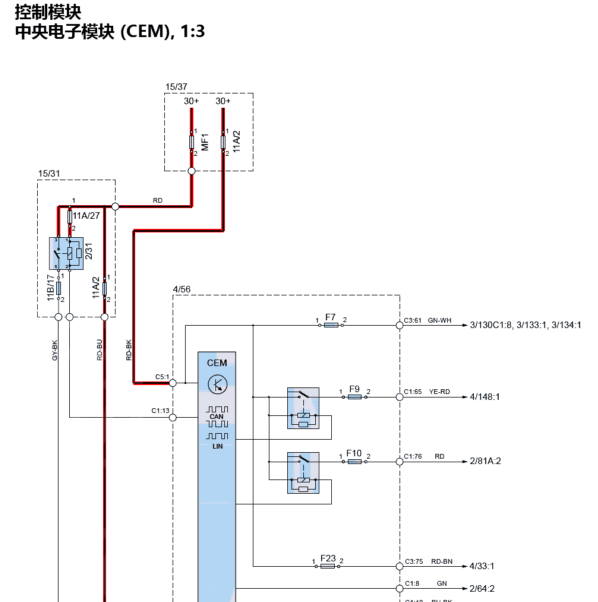2017年沃尔沃XC60车身电路图