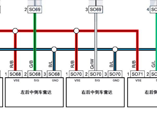 2018年吉利帝豪GL倒车雷达位置和电路图