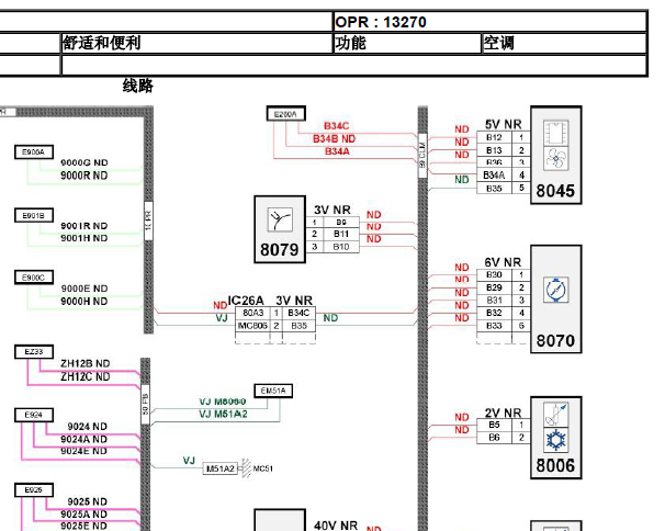 2013年标致3008空调电路图