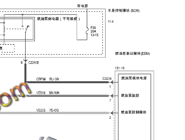 2012-2013年福特翼虎燃油泵电路图