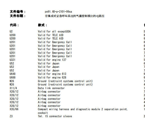 2003年奔驰S350气囊电路图