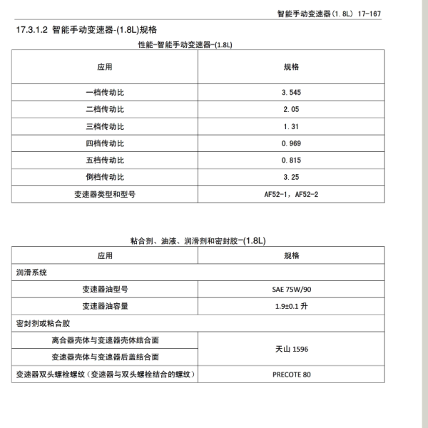 16款宝骏560 AMT智能手动变速箱维修手册