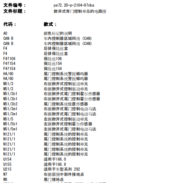 2014年奔驰ML 350电动后背门电路图