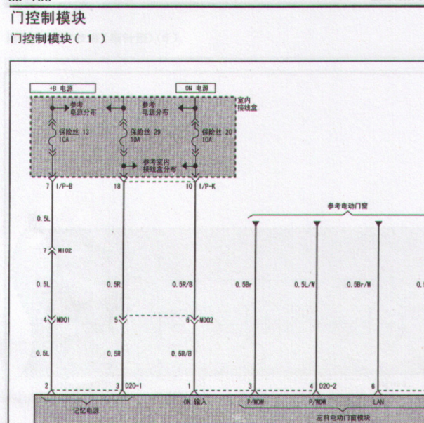 2004年现代雅科仕门锁电路图