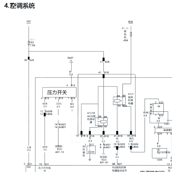 2018年比亚迪宋空调电路图