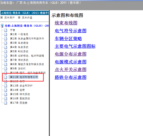 2011年别克GL8豪华版电路图