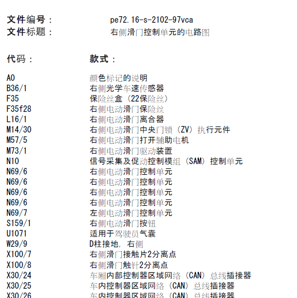 2012年奔驰威霆车门电路图