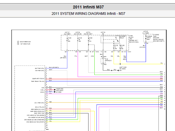 2011年英菲尼迪M37空调电路图