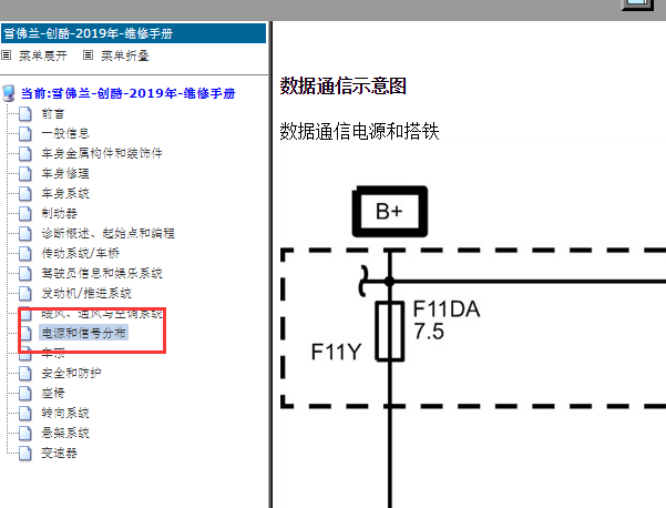 2019年雪佛兰创酷数据通讯线路图