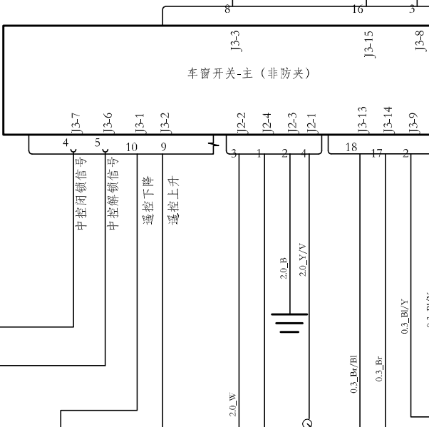 2018年长安逸动车窗电路图