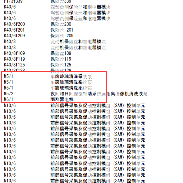 奔驰S320 玻璃清洗泵电路图