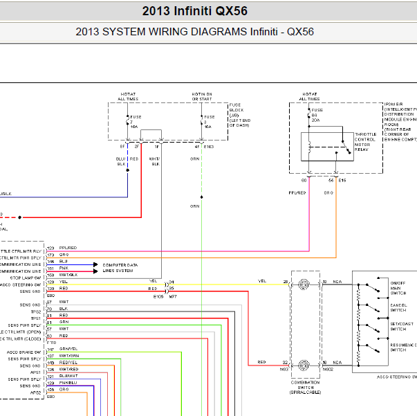 2013年英菲尼迪QX56巡航系统电路图