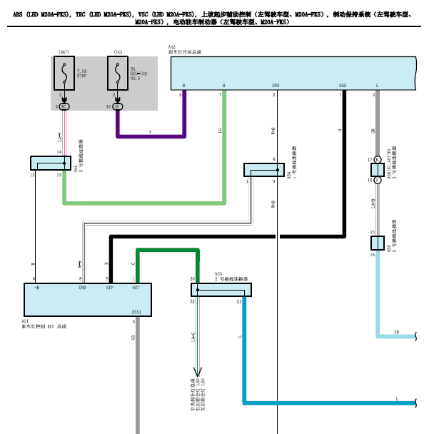 2019年雷克萨斯UX260h ABS电路图