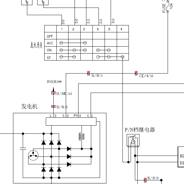 奇瑞V525点火电路图