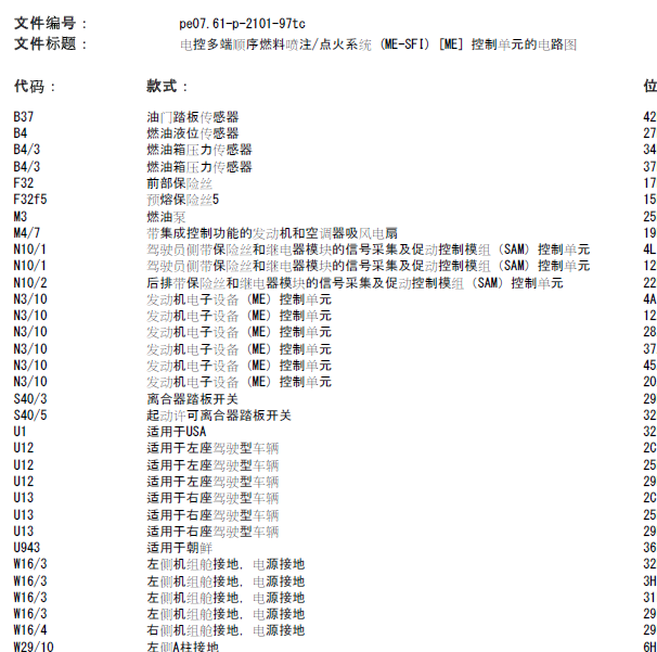 奔驰 SLK 280发动机电路图
