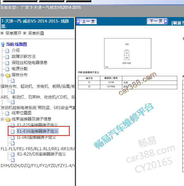 2014-2015年发动机控制针脚图