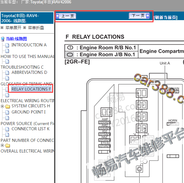2006年rav4继电器位置