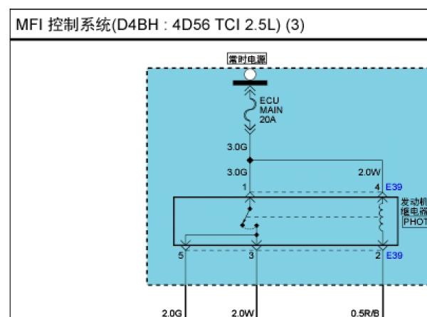 现代H1 2.5柴油发动机电路图