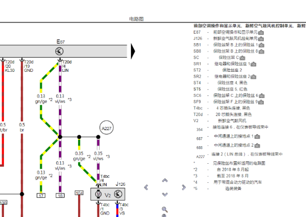 2020年奥迪Q5L空调电路图