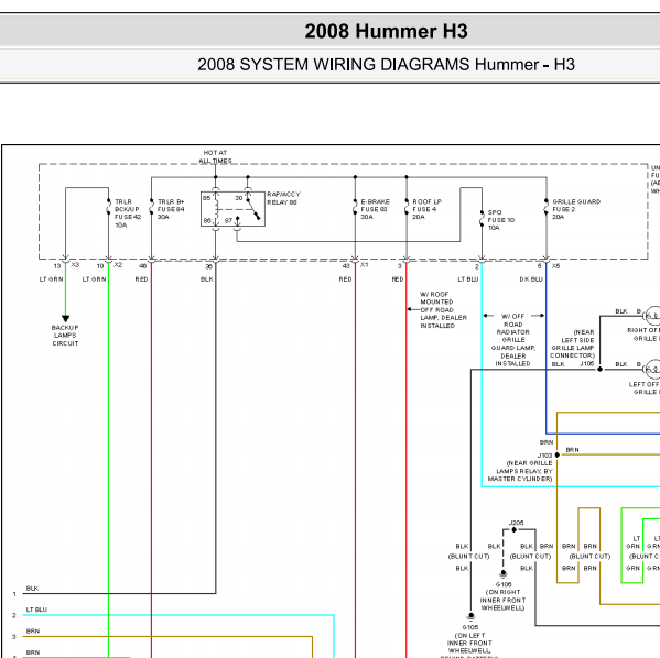 2008年悍马H3转向灯电路图