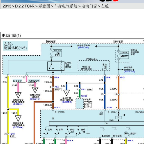 2013年索兰托车窗电路图