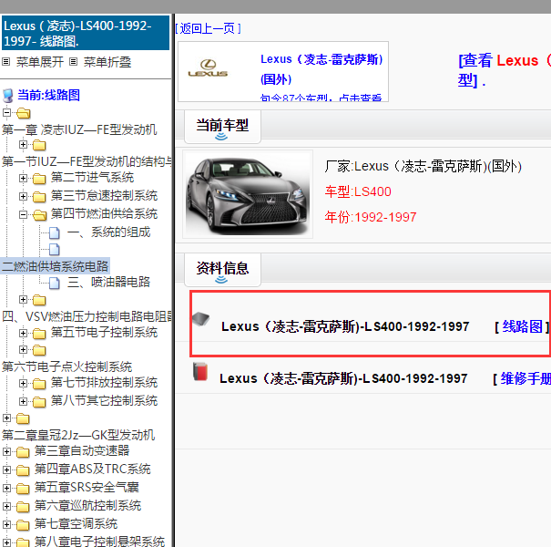 1992-1997雷克萨斯LS400电路图