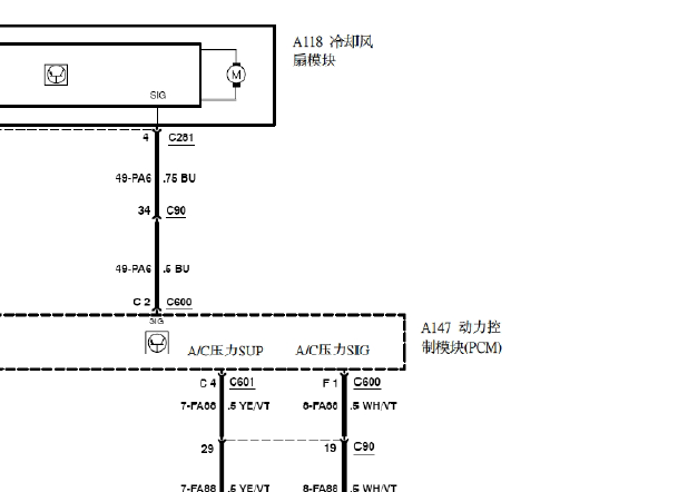 2011年福特福克斯发动机风扇和针脚