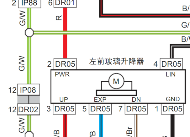 2015年吉利GX7车窗电路图
