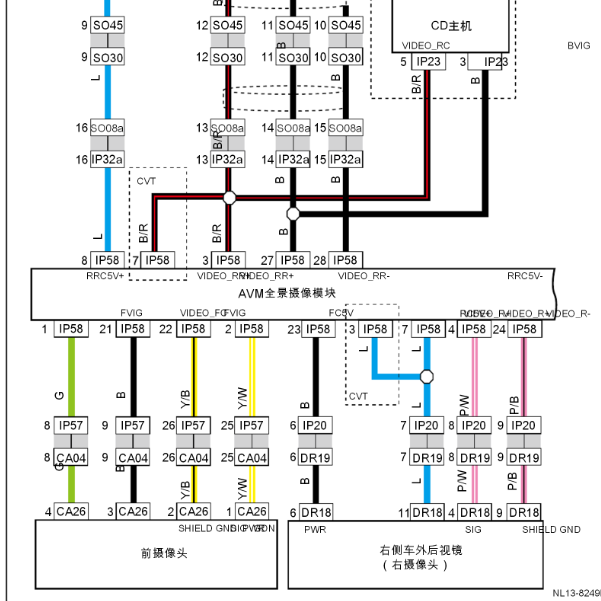 2018年吉利远景X6 摄像头电路图