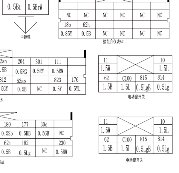 2010年萨博玻璃车窗电路图