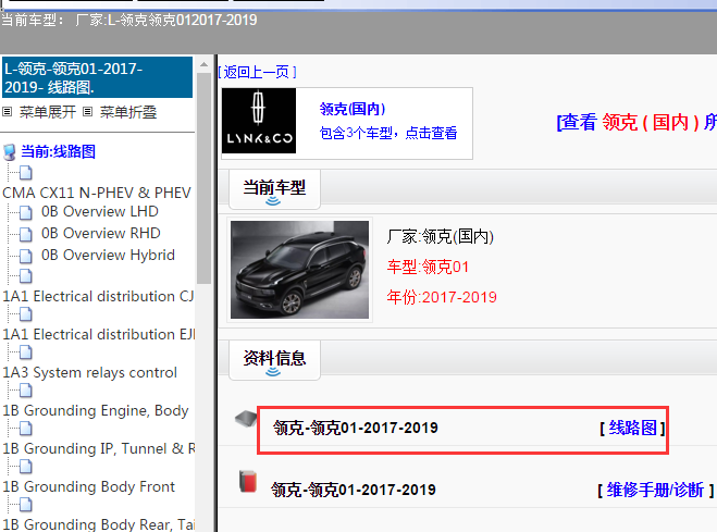 17-19年领克01全车电路图
