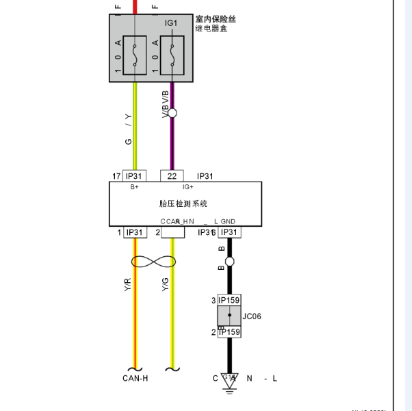 2018年吉利远景SUV(X6)胎压电路图
