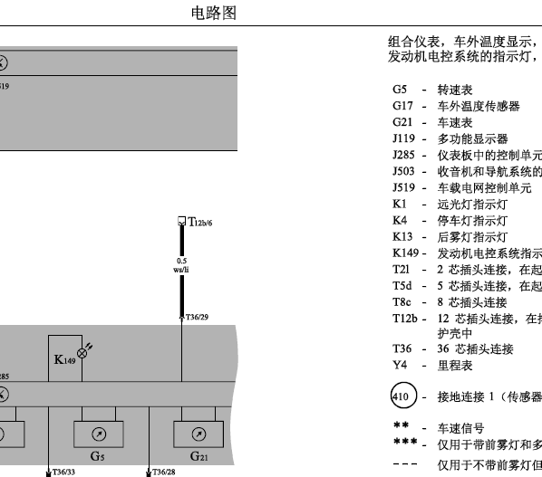 2005年大众开迪车外温度传感器