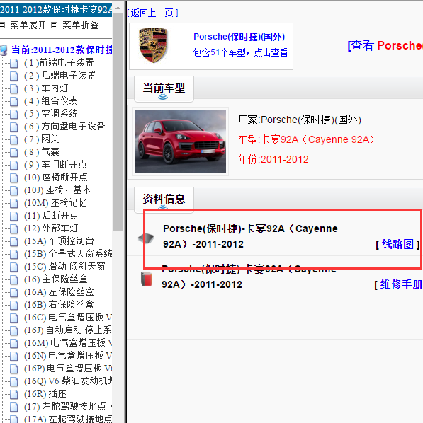 2011年保时捷卡宴电路图